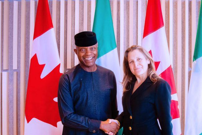 We can do much more together, Osinbajo, Canadian Deputy PM say