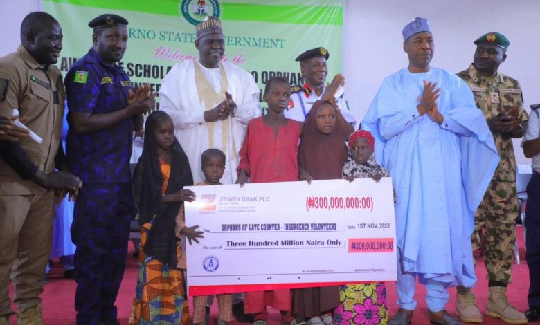 Zulum awards N300m scholarship to 300 orphans of CJTFs who died fighting Boko Haram