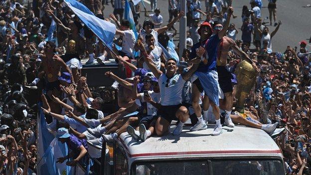 World Cup: Argentina abandon Buenos Aires bus parade amid jubilant scenes