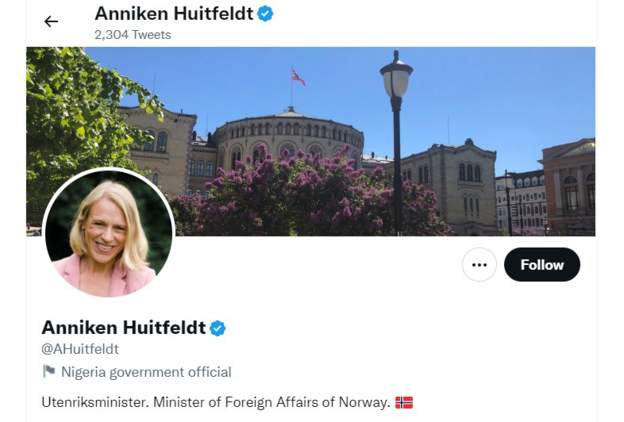 Twitter gaffe as Norway politicians listed as Nigerian