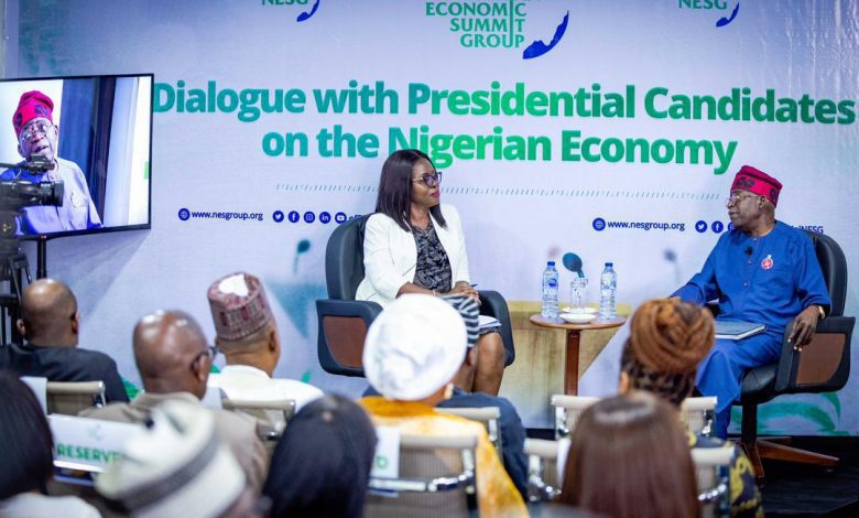 Tinubu presents economic plans at NESG presidential dialogue