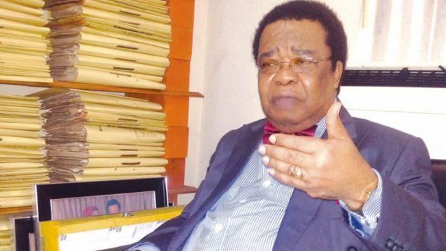 Buhari greets former external affairs minister Prof Bolaji Akinyemi at 81