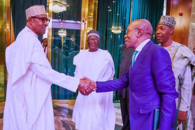 Embattled CBN gov Emefiele meets Buhari at State House