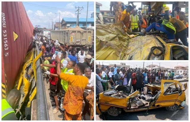 Gbajabiamila mourns as container crushes minibus, kills 8 in Lagos