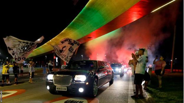 Brazil legend Pele lying in state in Santos' stadium