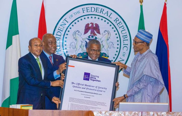 Buhari hails CACOVID for donating 350 security vehicles, thousands of vests
