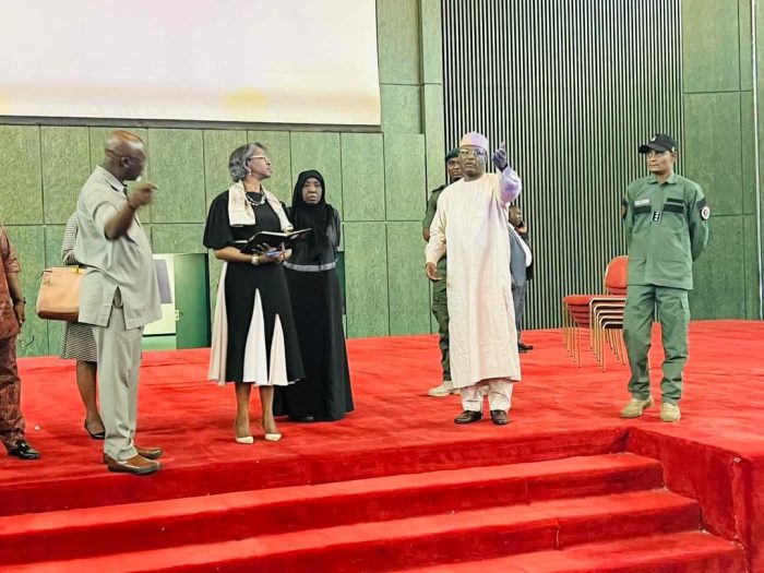 Photos: INEC chairman inspects 'collation centre' at ICC