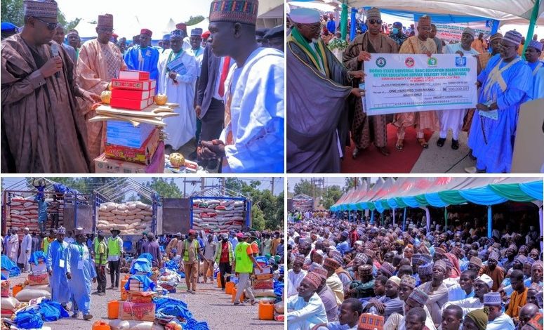 Support: Zulum shares N734m, books, 6330 bags, cartons of food to 4945 ‘almajiri’ schools