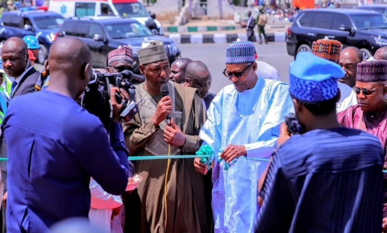 How Buhari opened Zulum’s roads, new market/park, doctors' estate in Borno