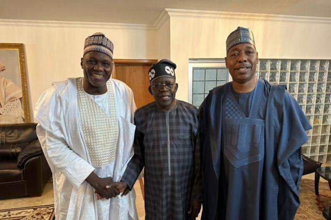 President-elect Tinubu receives Borno Governor Zulum in Lagos