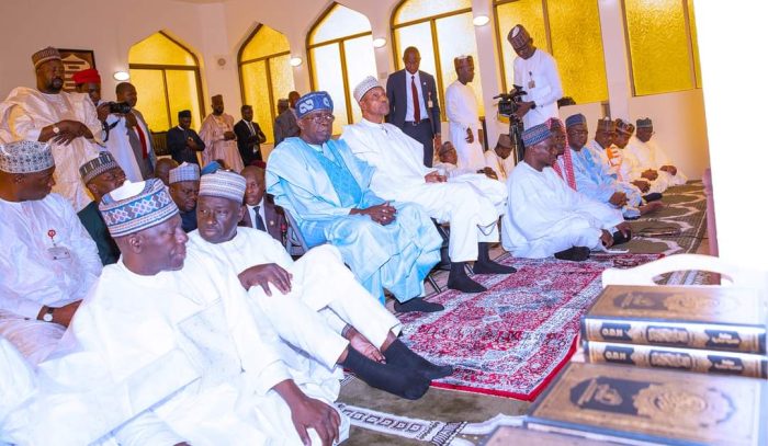 Inauguration: Tinubu joins Buhari for Juma'at prayers at State House mosque