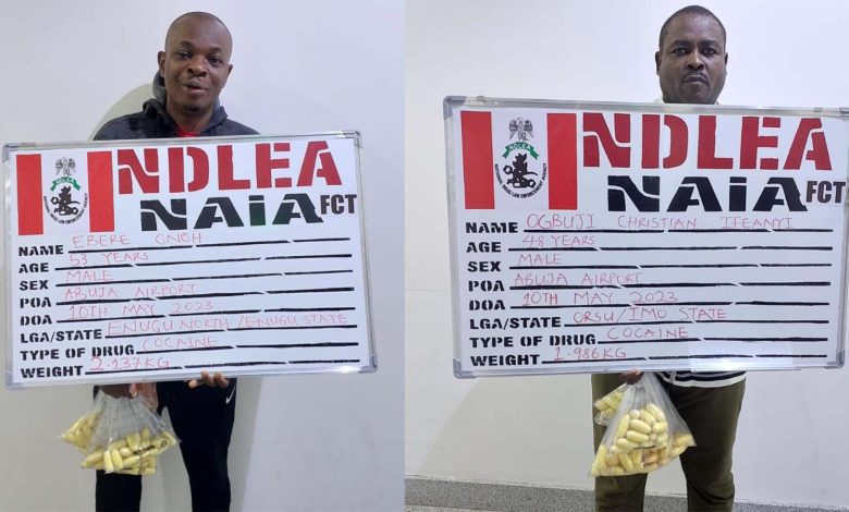 2 businessmen excrete 193 cocaine pellets after arrest at Abuja airport