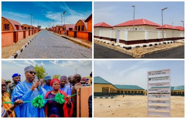 Buhari lauds delivery of 300 housing units, other projects for IDPs in Borno