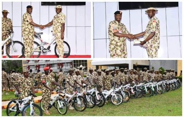 58 soldiers get bicycles, cash gifts from GOC 3Div in Jos