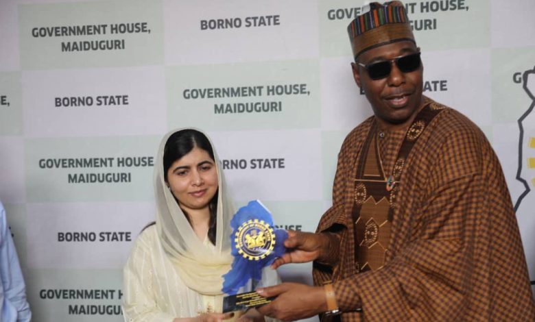 Photos: Zulum receives UN peace ambassador Malala Yousafzai