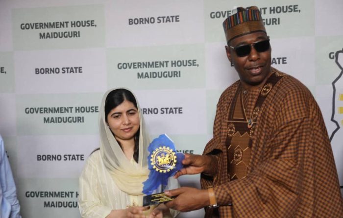 Photos: Zulum receives UN peace ambassador Malala Yousafzai