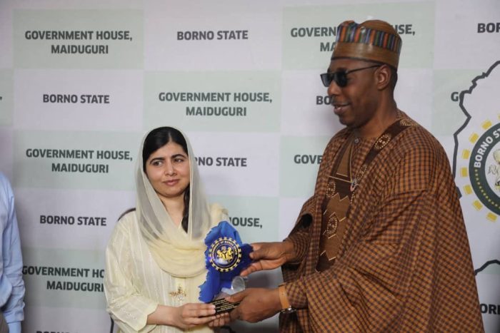 Photos: Zulum receives UN peace ambassador Malala Yousafzai