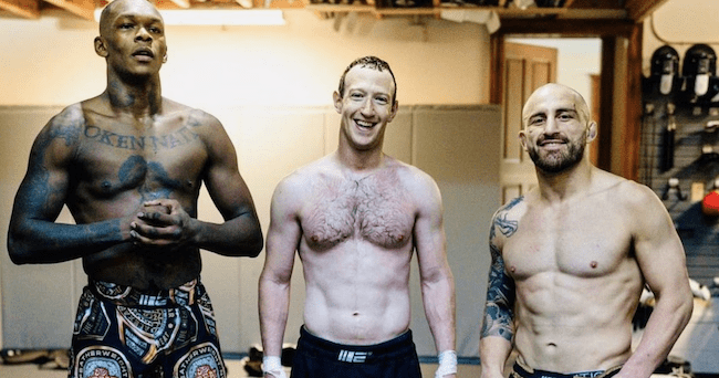 Zuckerberg trains with UFC champions, Adesanya, Alexander