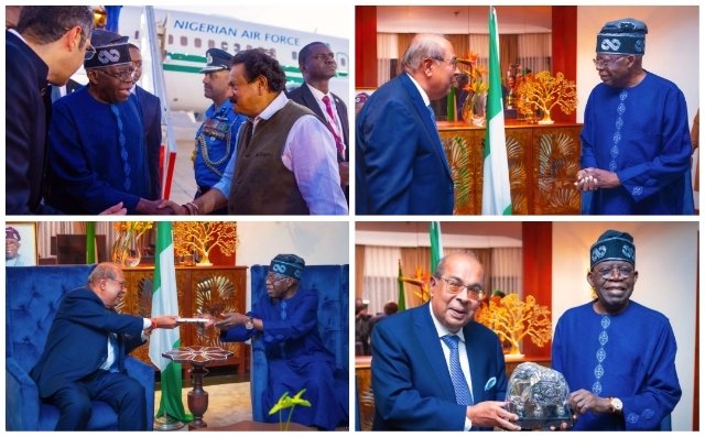 Tinubu arrives India, heads straight into investment meeting with Hinduja CEO