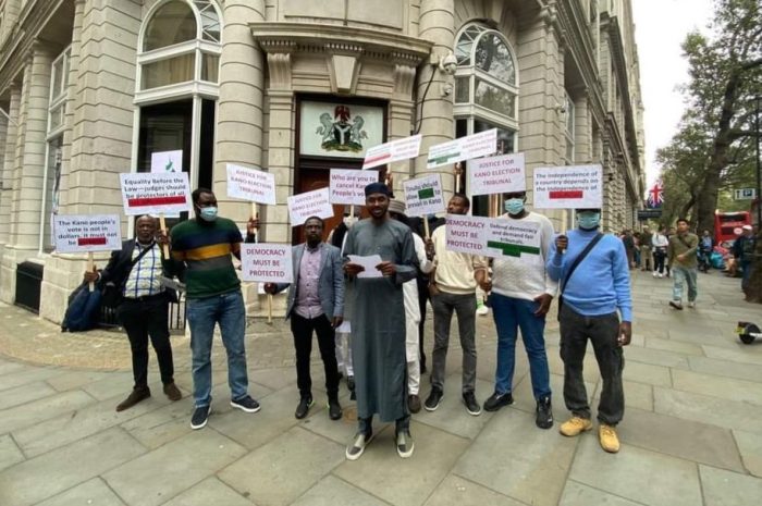 Independence Day: Nigerians in London demand justice for NNPP govt in Kano