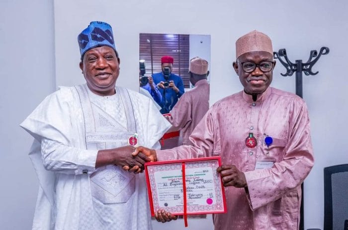 Lalong receives certificate of return as Plateau South Senator-elect