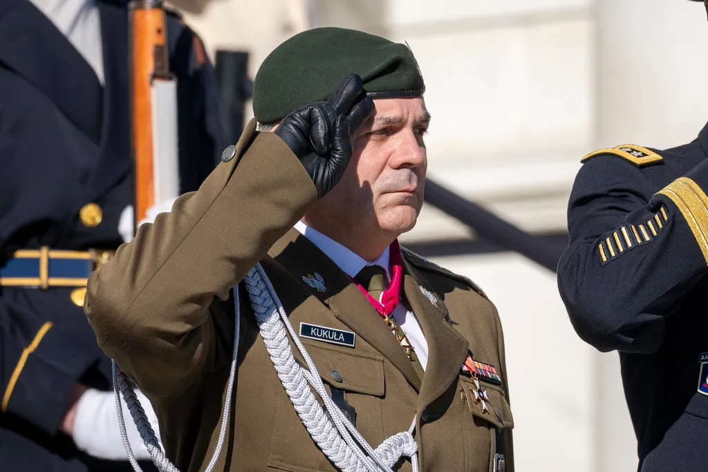 Chief of the General Staff of Poland General Wieslaw Kukula, seen here at a ceremony on November 1 in Arlington, Virginia, has said that 'everything indicates' a Russian missile briefly passed through Polish airspace on December 29 [File: Alex Brandon/AP Photo]