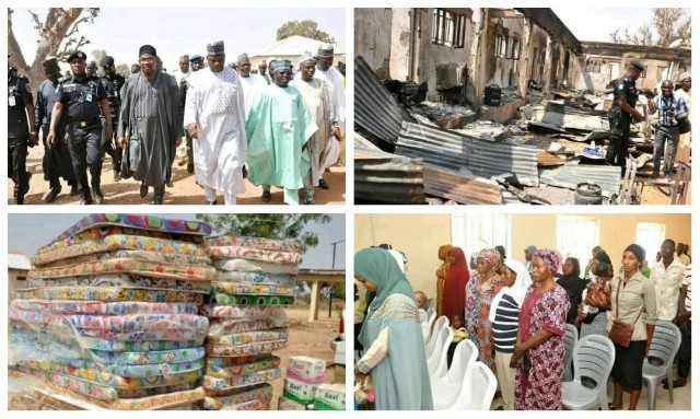 Mobile barracks fire: Gombe gov donates N2.6m cash, relief materials as immediate intervention